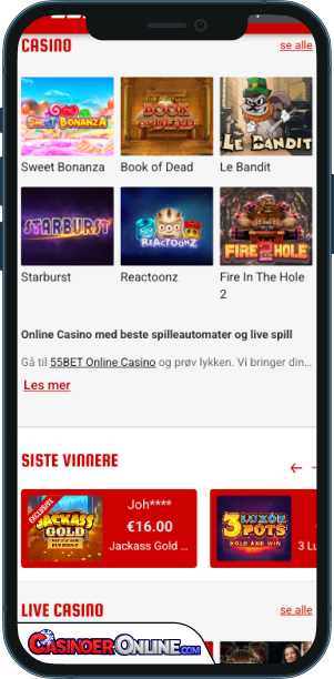 55Bet Casino Mobilapp