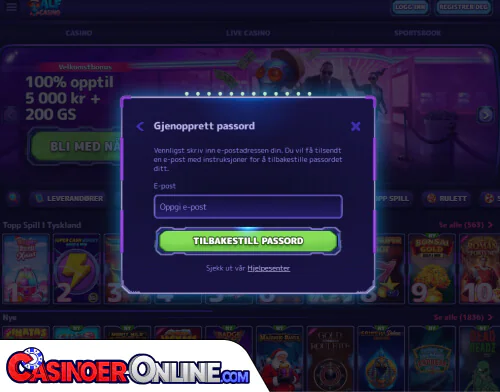 Alf Casino Problemer med innlogging