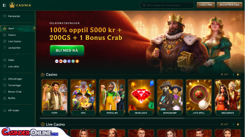 Casinia casino Kort anmeldelse