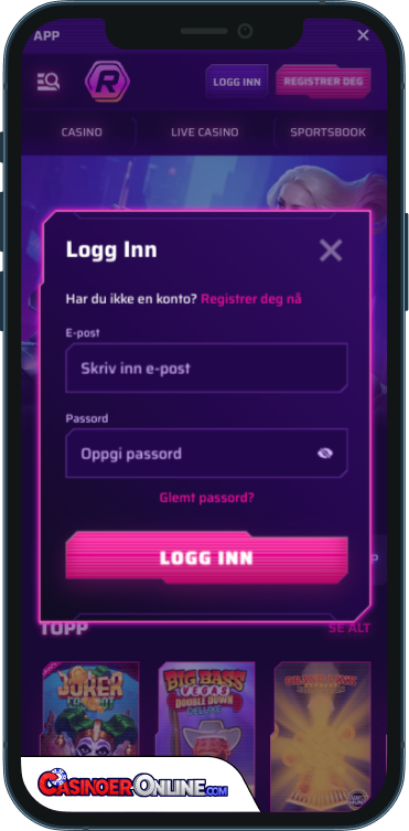 Roby Casino Logg på