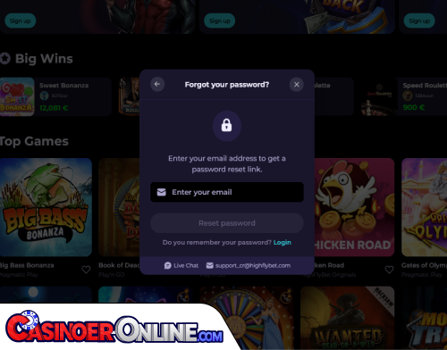 HighFly Bet Casino Problemer med innlogging