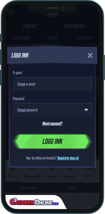 VegasHero Casino Logg på