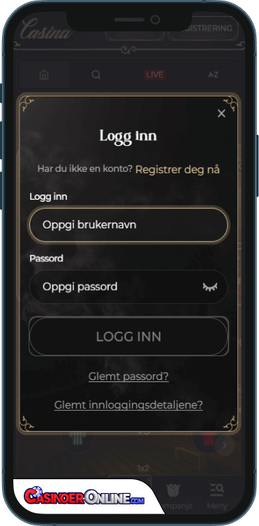 Casina Casino Logg på