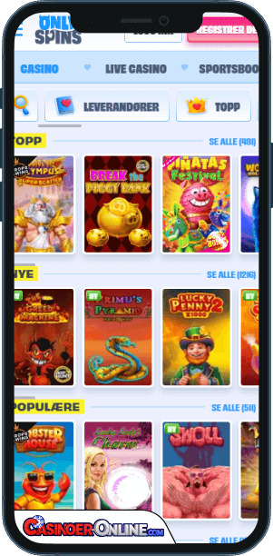 OnlySpins Casino Mobilapp