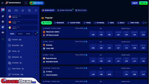 Spinwinera Casino Sports