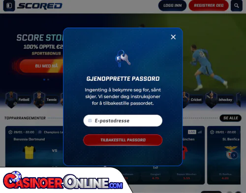 Scored Casino Problemer med innlogging