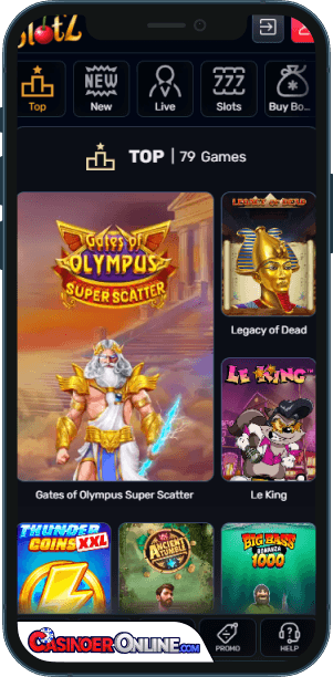 TheSlotz Casino Mobilapp