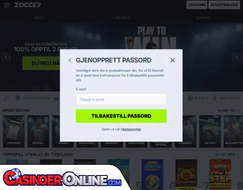 Zoccer Casino Problemer med innlogging