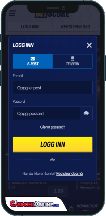 BetScore Casino Logg på