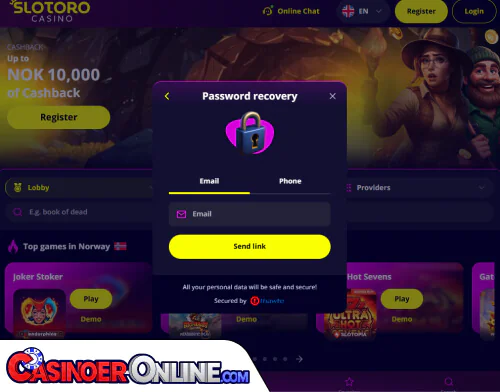 Slotoro Casino Problemer med innlogging