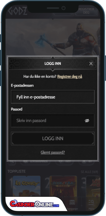 Godz Casino Logg på