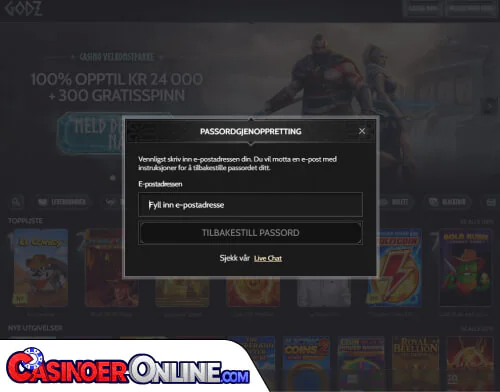 Godz Casino Problemer med innlogging