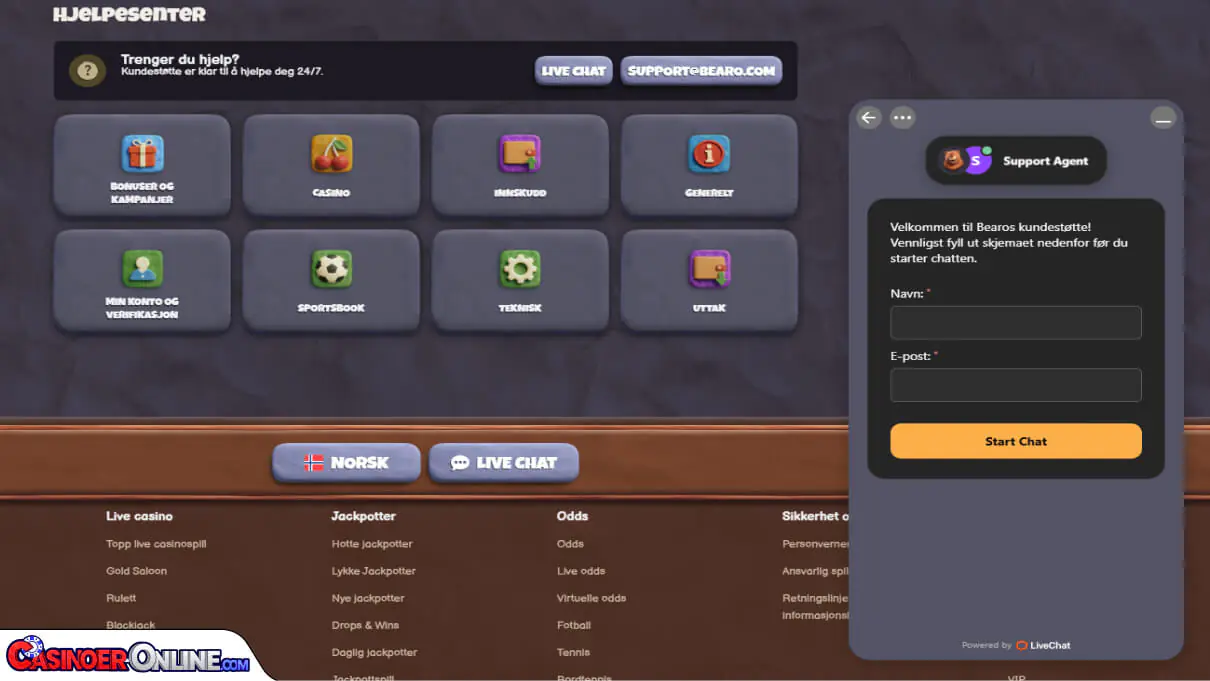 Bearo Casino Kundestøtte