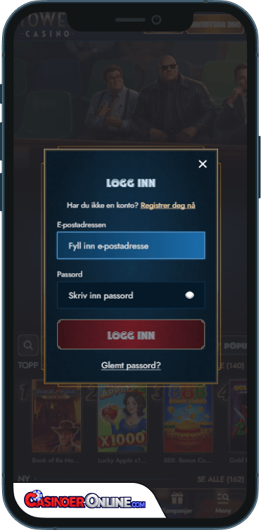 TowerCasino Logg på