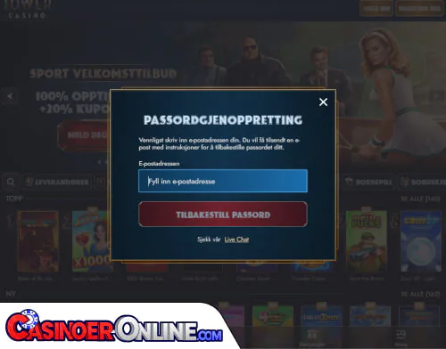 TowerCasino Problemer med innlogging